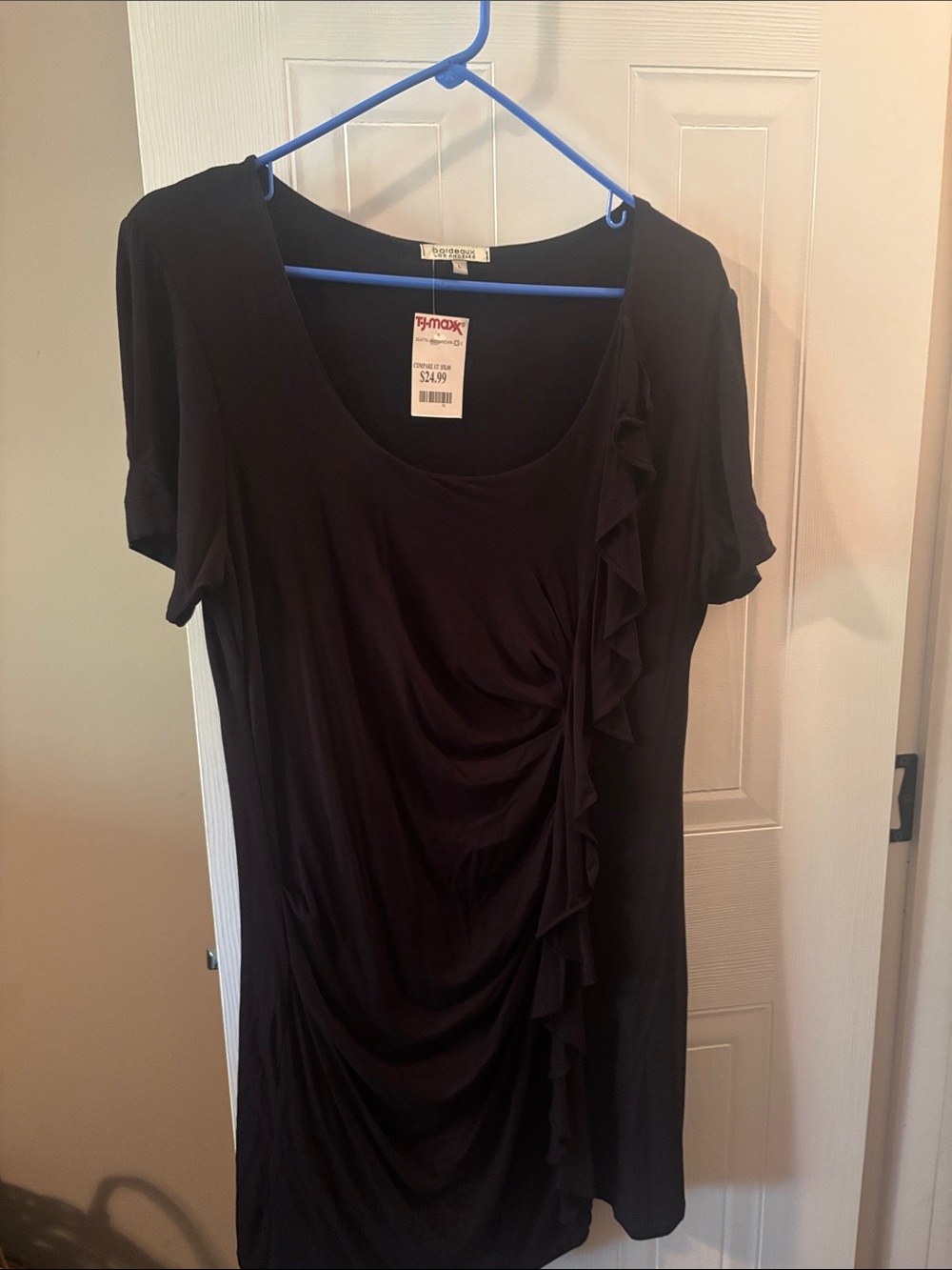 Bordeaux Los Angeles Black Dress with Scoop Neck